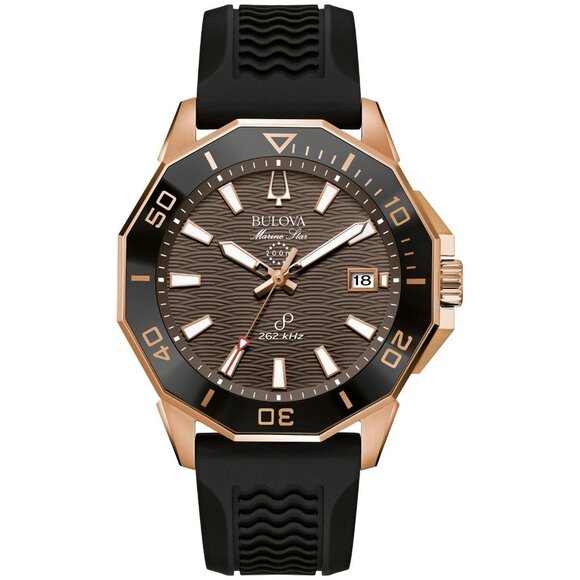 Bulova Men's Series C Calendar Quartz Black Polyurethane Watch 43 MM 98B421 - Picture 1 of 4